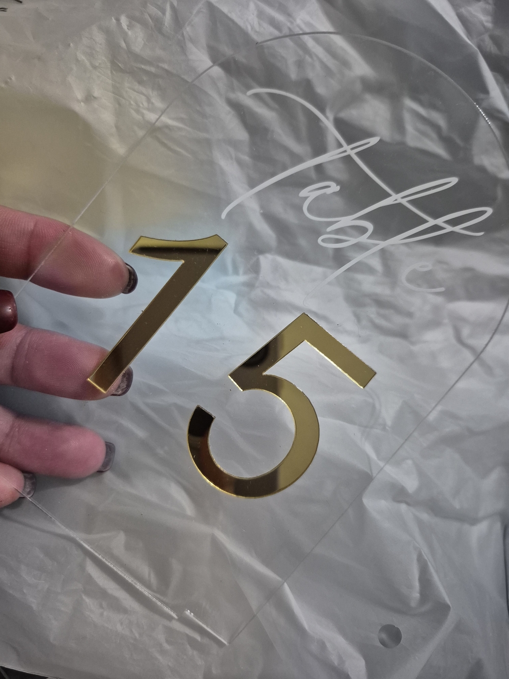 Acrylic Table Number Sign - Gold Table 1 To 16, Gifts And CARDS SIGNS